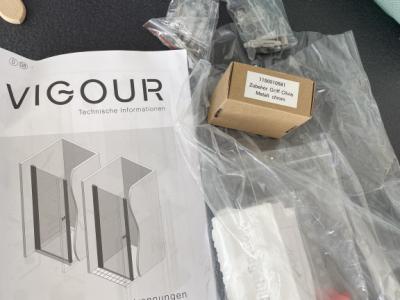 New shower cubicle, glass swing door