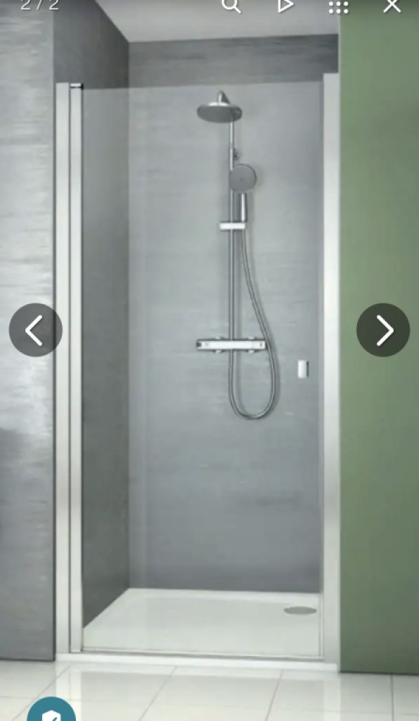 New shower cubicle, glass swing door