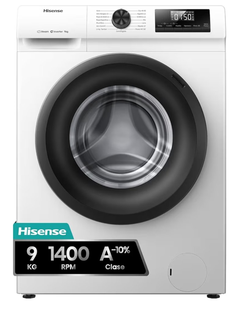 Neue Waschmaschine 9kg A+ Hisense WF1Q9041BW 1400U/min Steam/Heißluft Inverter