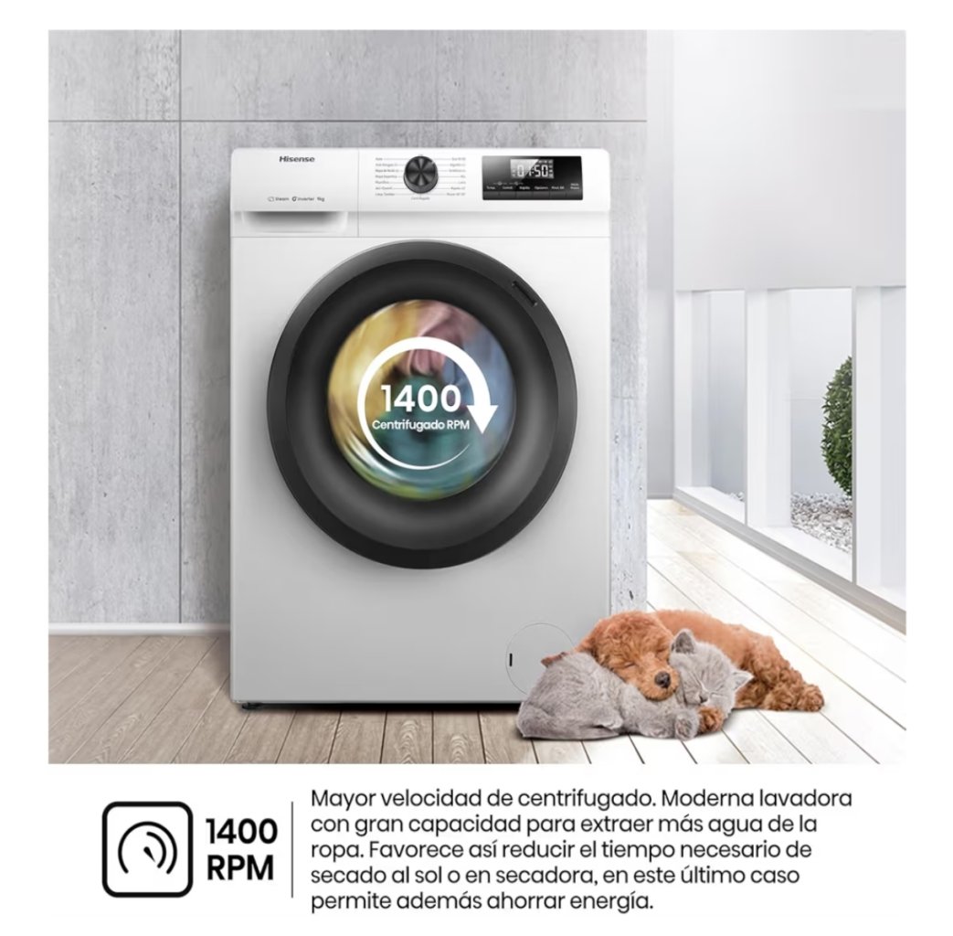 Neue Waschmaschine 9kg A+ Hisense WF1Q9041BW 1400U/min Steam/Heißluft Inverter