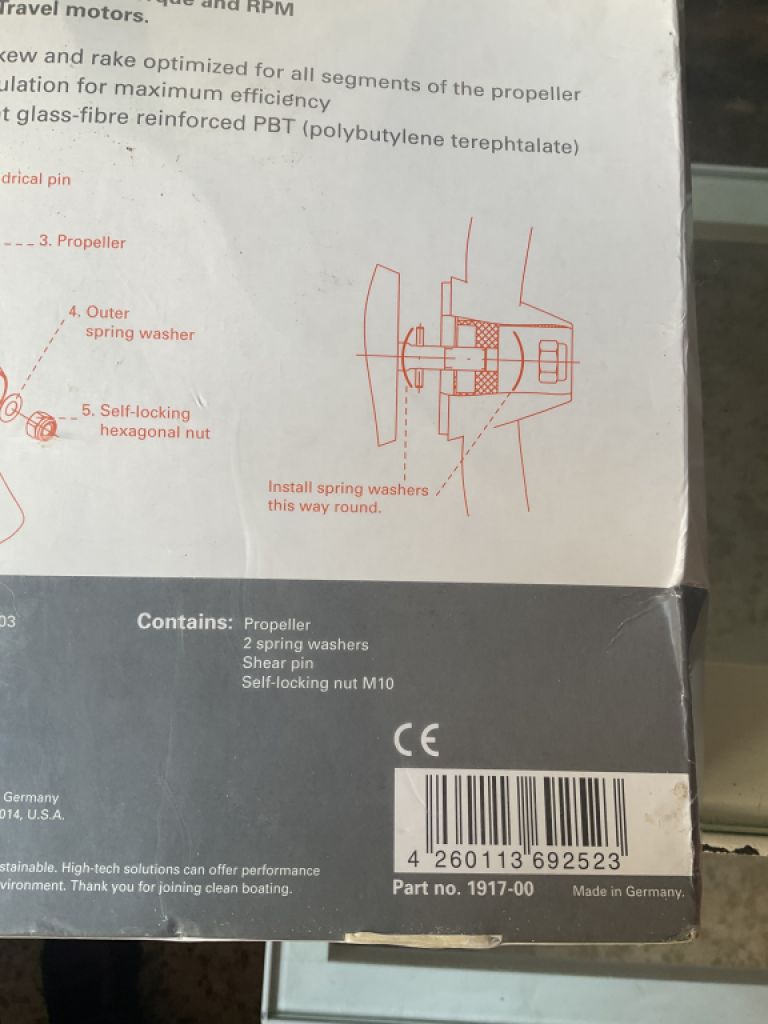 neuer Torqeedo Ersatzpropeller v9/p790