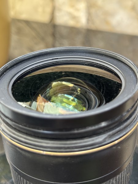 Nikon 24-70 FX lens with hood and filter