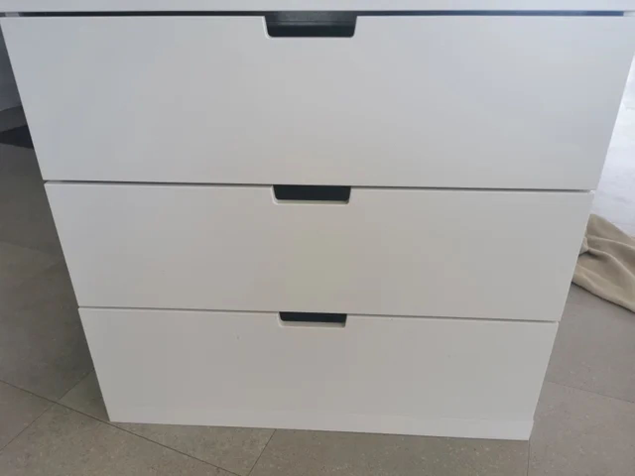 NORDLI vertical chest, 3 drawers, white