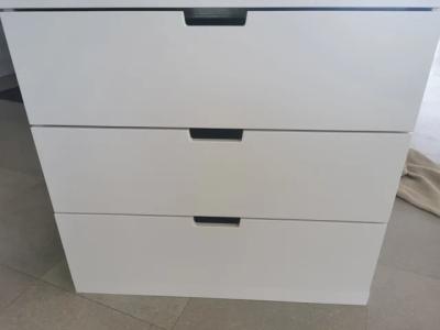 NORDLI vertical chest, 3 drawers, white