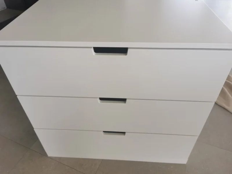 NORDLI vertical chest, 3 drawers, white