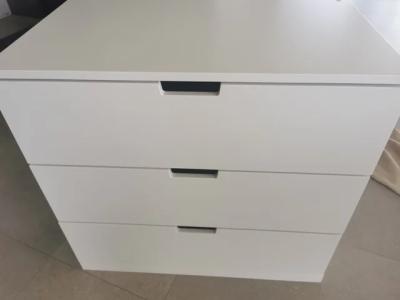 NORDLI vertical chest, 3 drawers, white