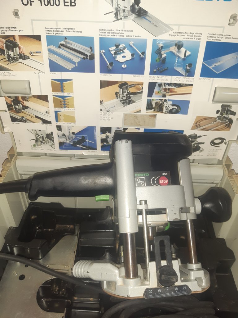 Router from Festo with router bit set and accessories