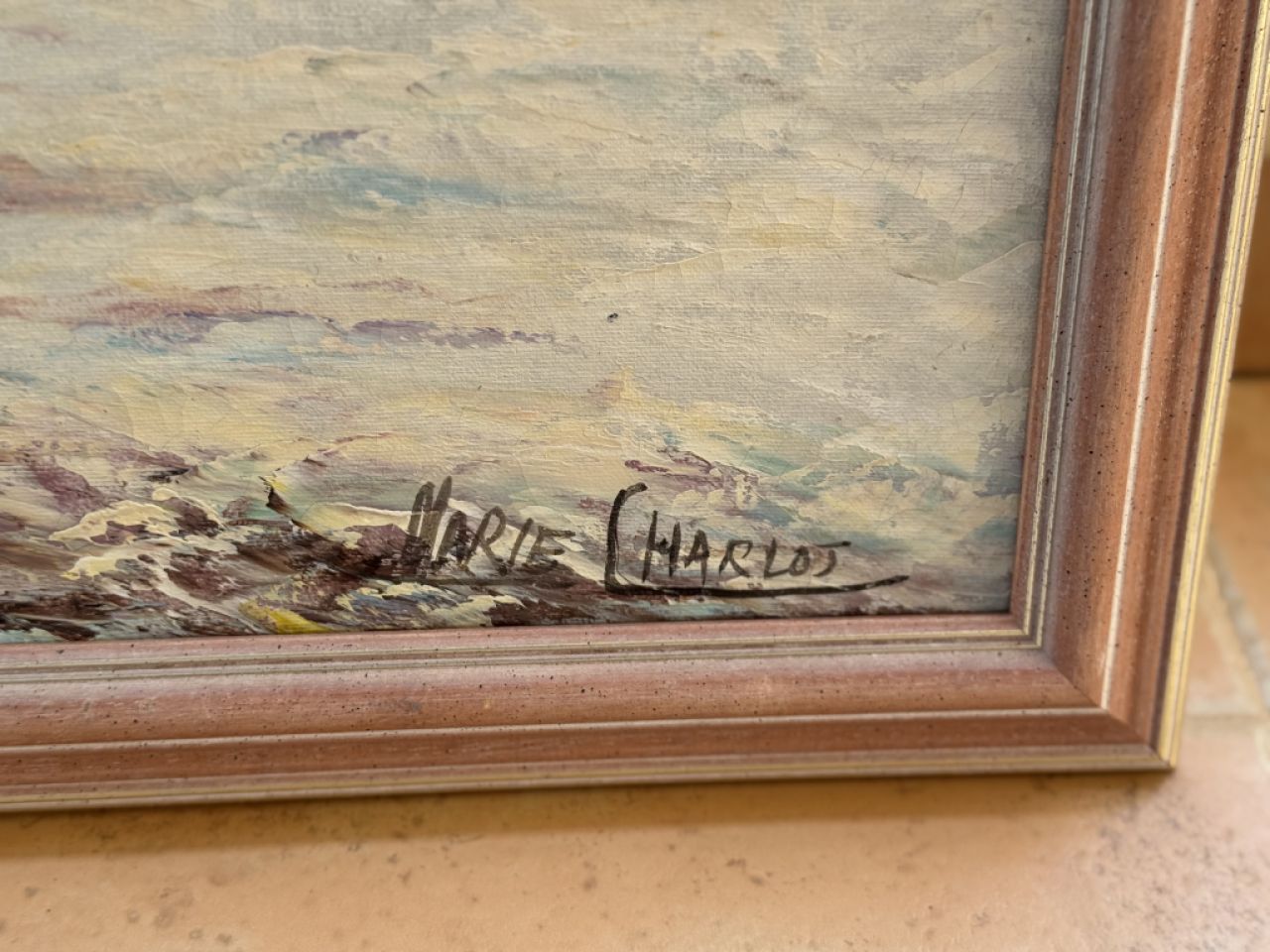 Öl Gemälde im Rahmen ca. 58 x 68 cm