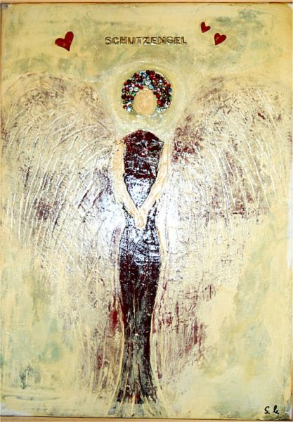 Ölgemälde "Schutzengel", signiert
