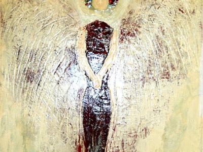 Ölgemälde "Schutzengel", signiert