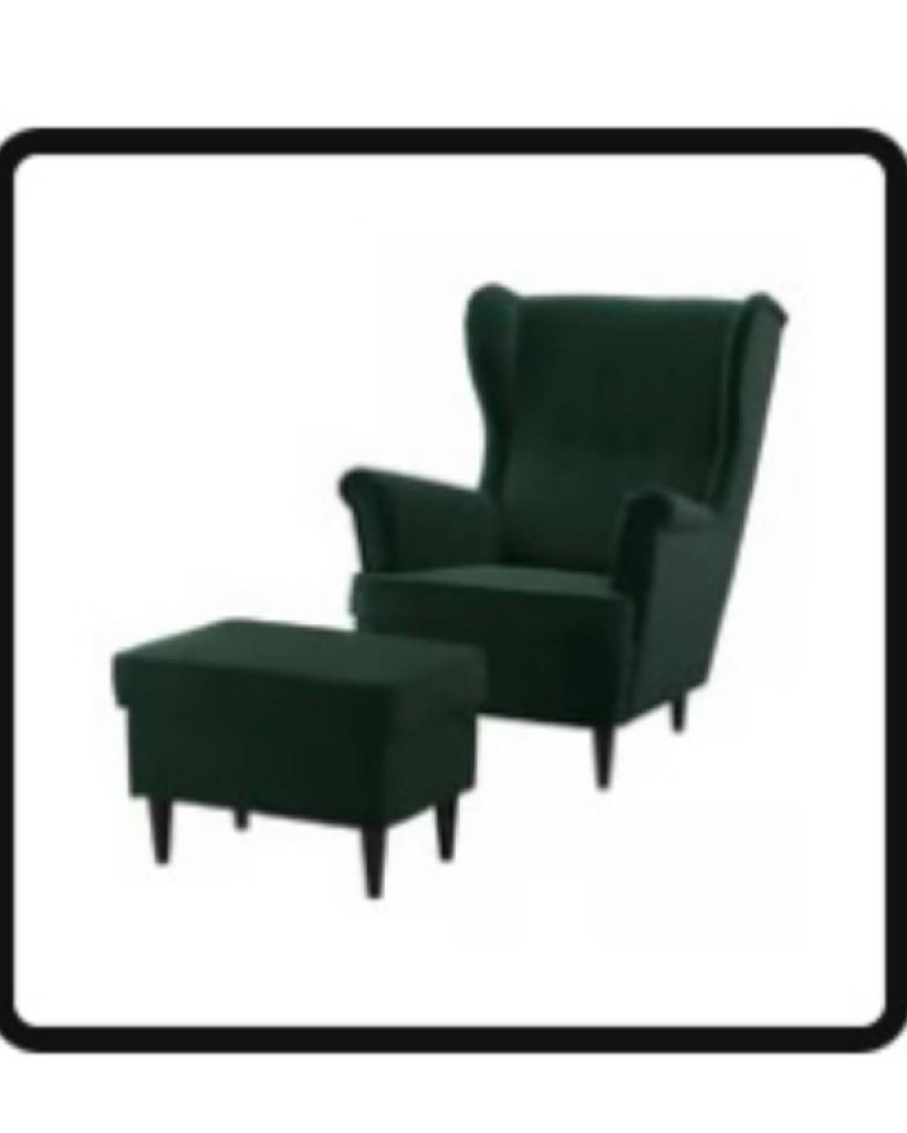 Wing chair with ottoman