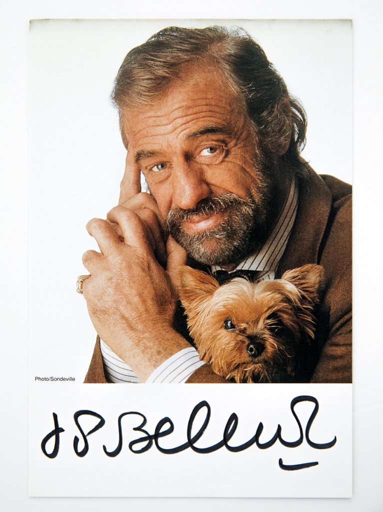 Original autograph of actor PAUL BELMONDO