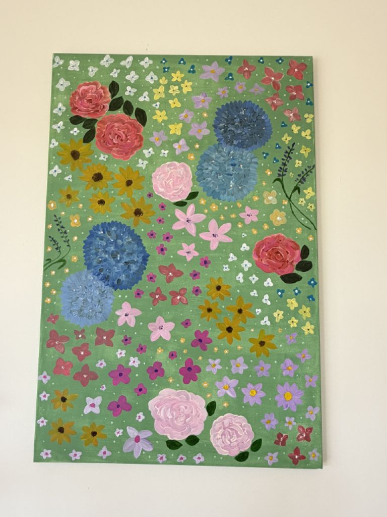 Original Acrylbild Blumen – handgemalt