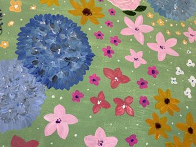 Original Acrylbild Blumen – handgemalt