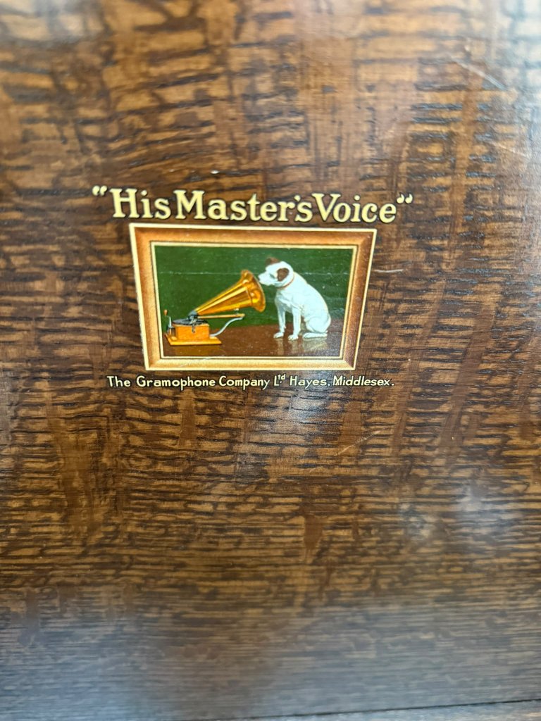 Original His Masters Voice 163 (HMV) Schrankgrammophon  voll funktionsfähig  ca. 1920er/30er Jahre