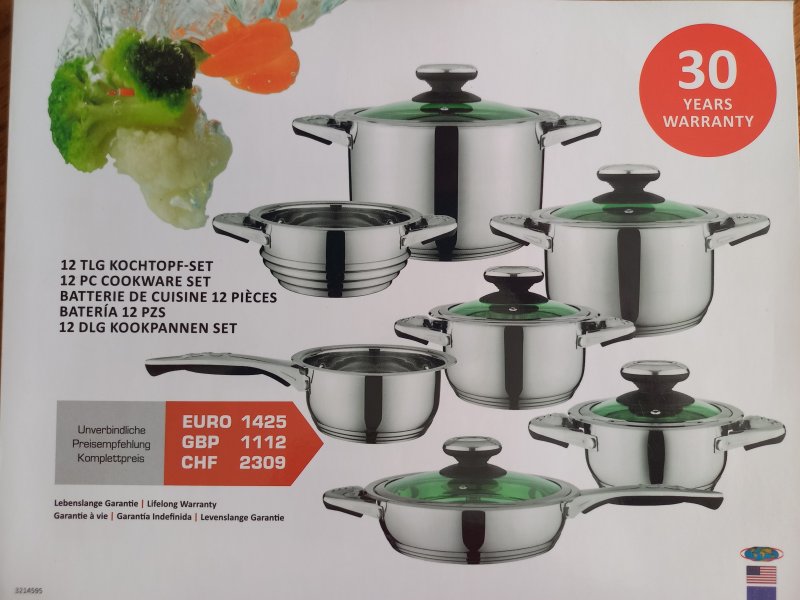 Original Schweizer Topf Set, ungebraucht 12 teilig