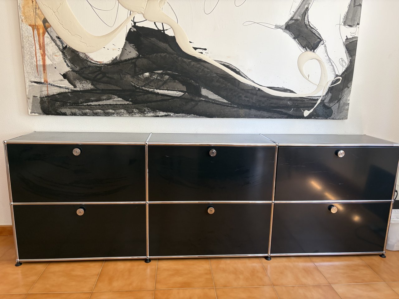Original USM Haller Sideboard  Schwarz  6 Klapptüren  Hervorragender Zustand