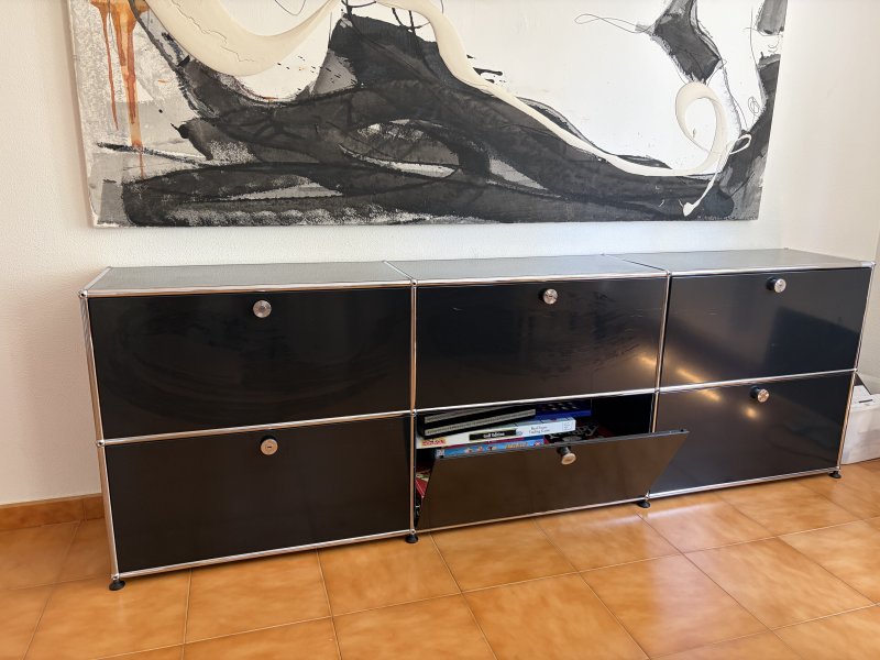 Original USM Haller Sideboard  Schwarz  6 Klapptüren  Hervorragender Zustand