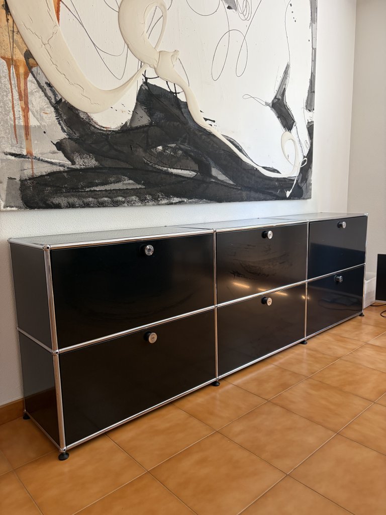 Original USM Haller Sideboard  Schwarz  6 Klapptüren  Hervorragender Zustand