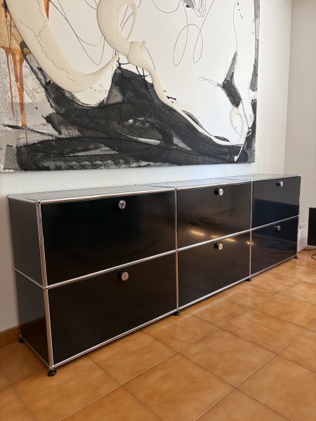 Original USM Haller Sideboard  Schwarz  6 Klapptüren  Hervorragender Zustand
