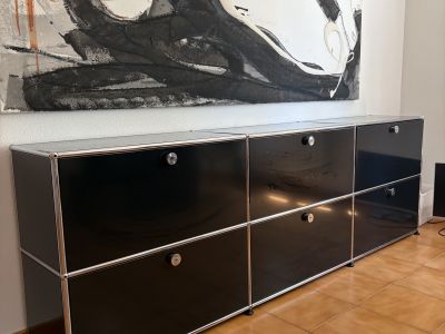 Original USM Haller Sideboard  Schwarz  6 Klapptüren  Hervorragender Zustand