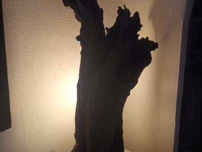 Original one-of-a-kind standing wood lamp