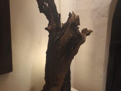 Original one-of-a-kind standing wood lamp