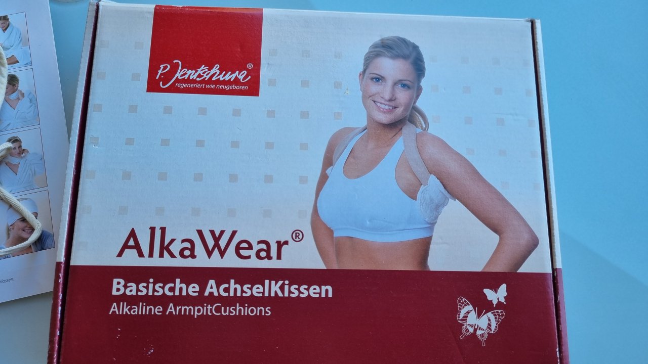 P. Jentschura AlkaWear Basen-Set (Hals-/Stirn-Wickel & Achselkissen)  Neuwertig
