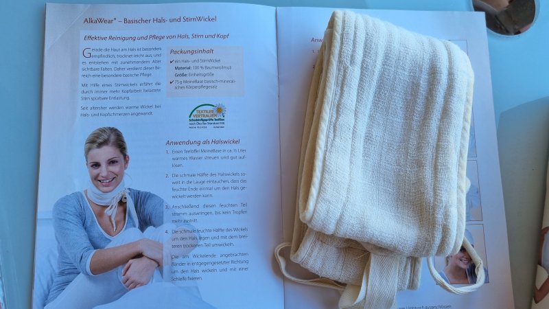 P. Jentschura AlkaWear Basen-Set (Hals-/Stirn-Wickel & Achselkissen)  Neuwertig