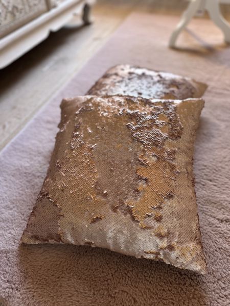 Sequin cushions 2 pieces in old rose