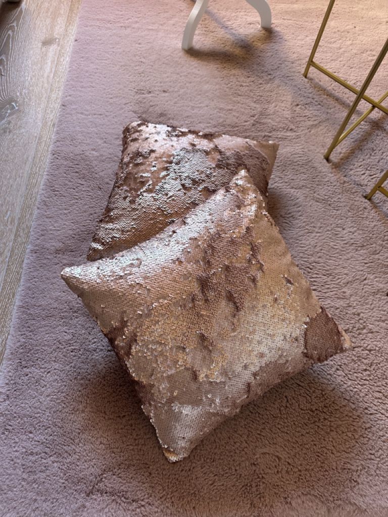 Sequin cushions 2 pieces in old rose