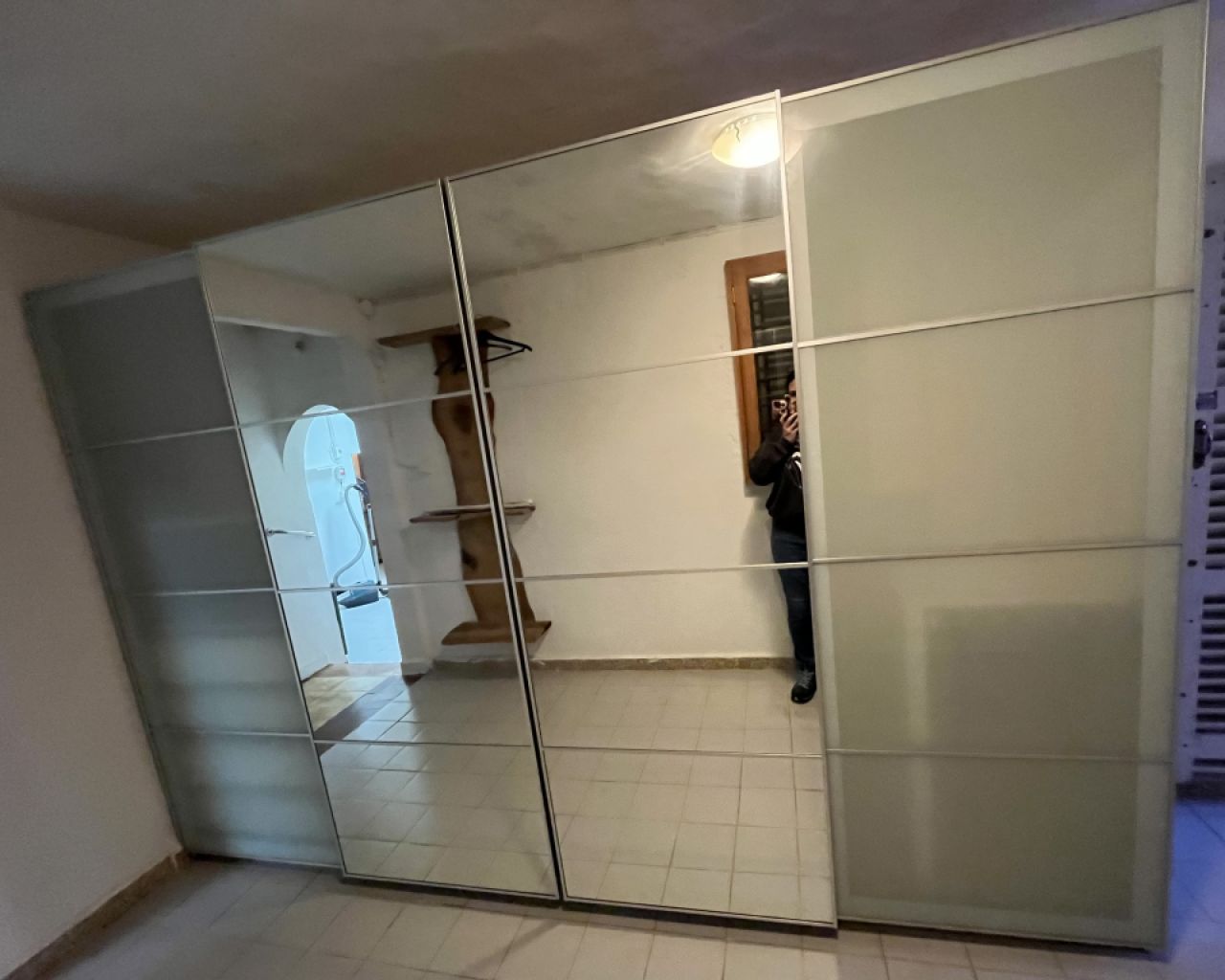 Pax sliding door wardrobe - mirror and frosted glass