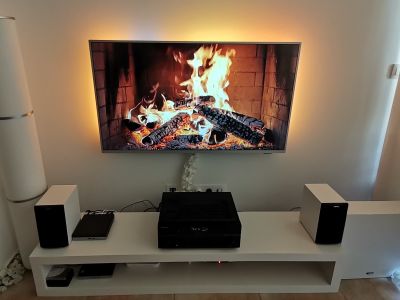 Philips Ambilight TV Fernseher, Receiver Pioneer , Subwoofer Canton,4 Lautsprecher Jamo