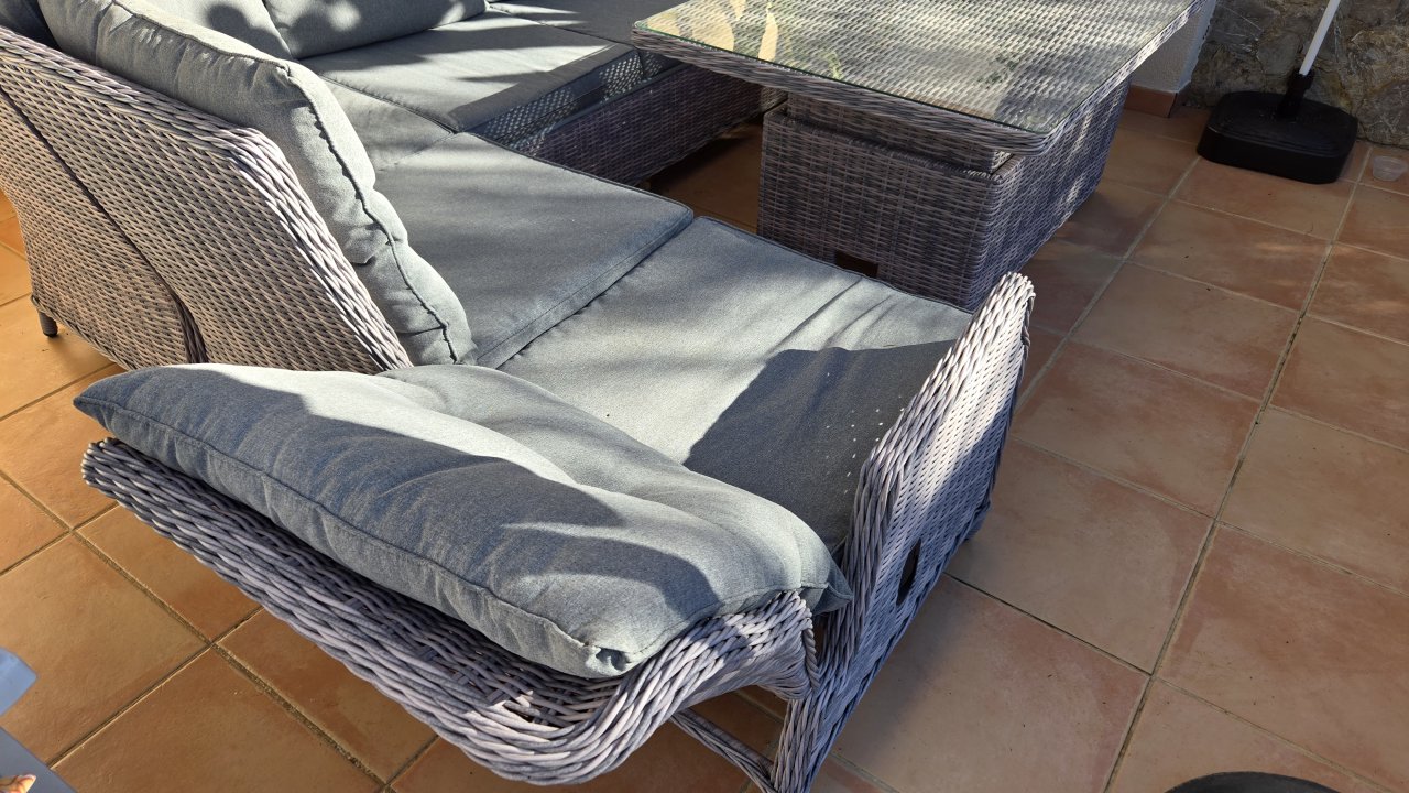 Polyrattan Lounge-Ecke mit Lifttisch & Relaxfunktion Cala Millor