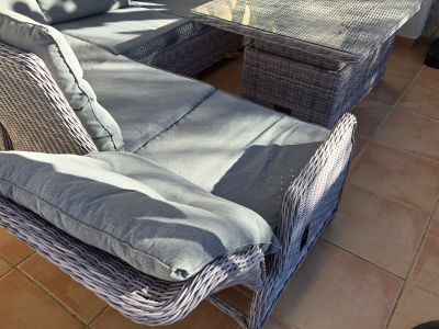 Polyrattan Lounge-Ecke mit Lifttisch & Relaxfunktion Cala Millor