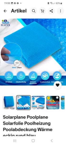 Poolabdeckung Poolfolie Solarfolie 4x8 neu Schwimmbad Abdeckung