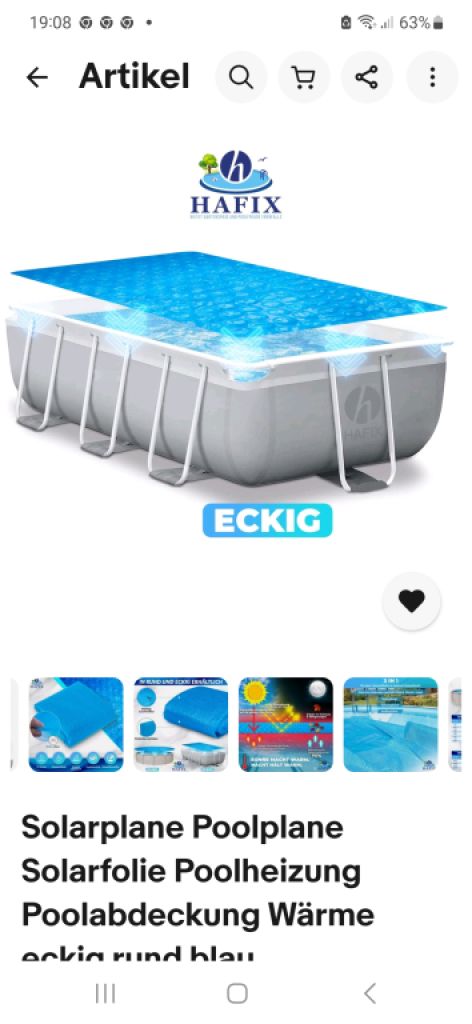 Poolabdeckung Poolfolie Solarfolie 4x8 neu Schwimmbad Abdeckung