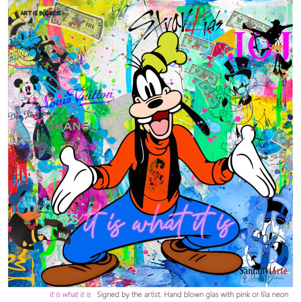 Pop Art  with neon lettering