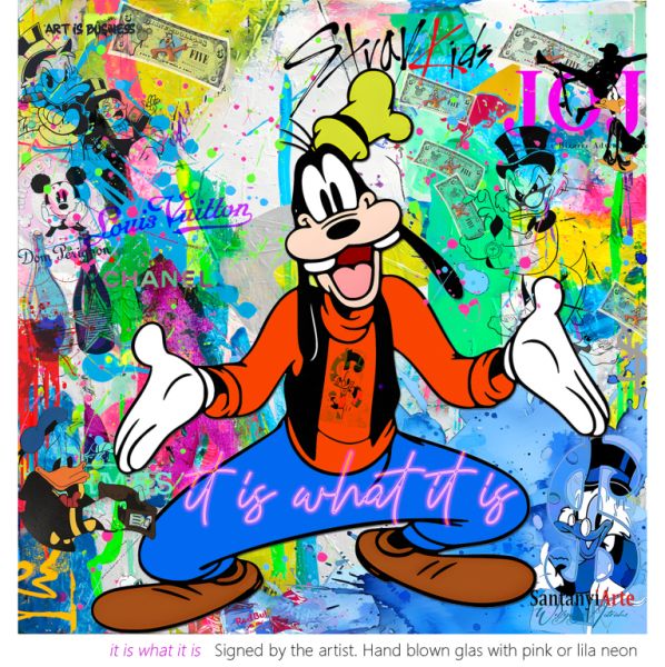 Pop Art  with neon lettering