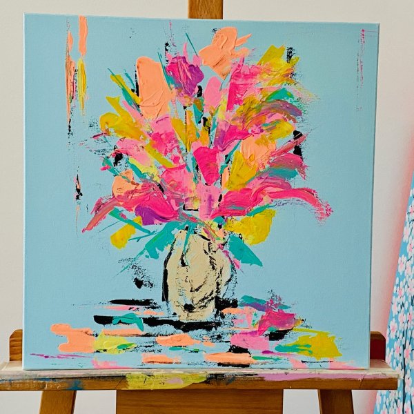 Pop Art Originale "Flower Power", 70 x 50 cm, aus Mallorca