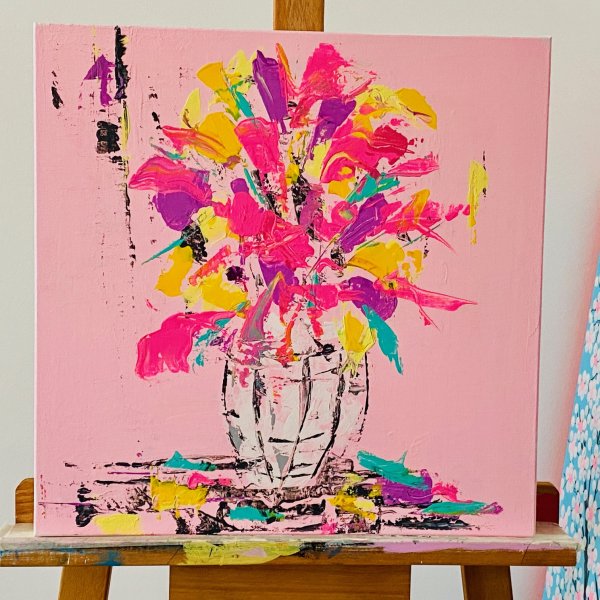 Pop Art Originale "Flower Power", 70 x 50 cm, aus Mallorca