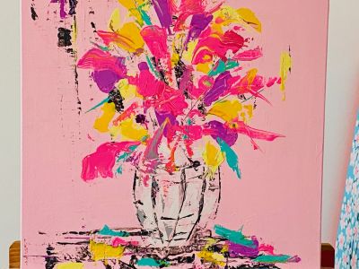 Pop Art Originale "Flower Power", 70 x 50 cm, aus Mallorca