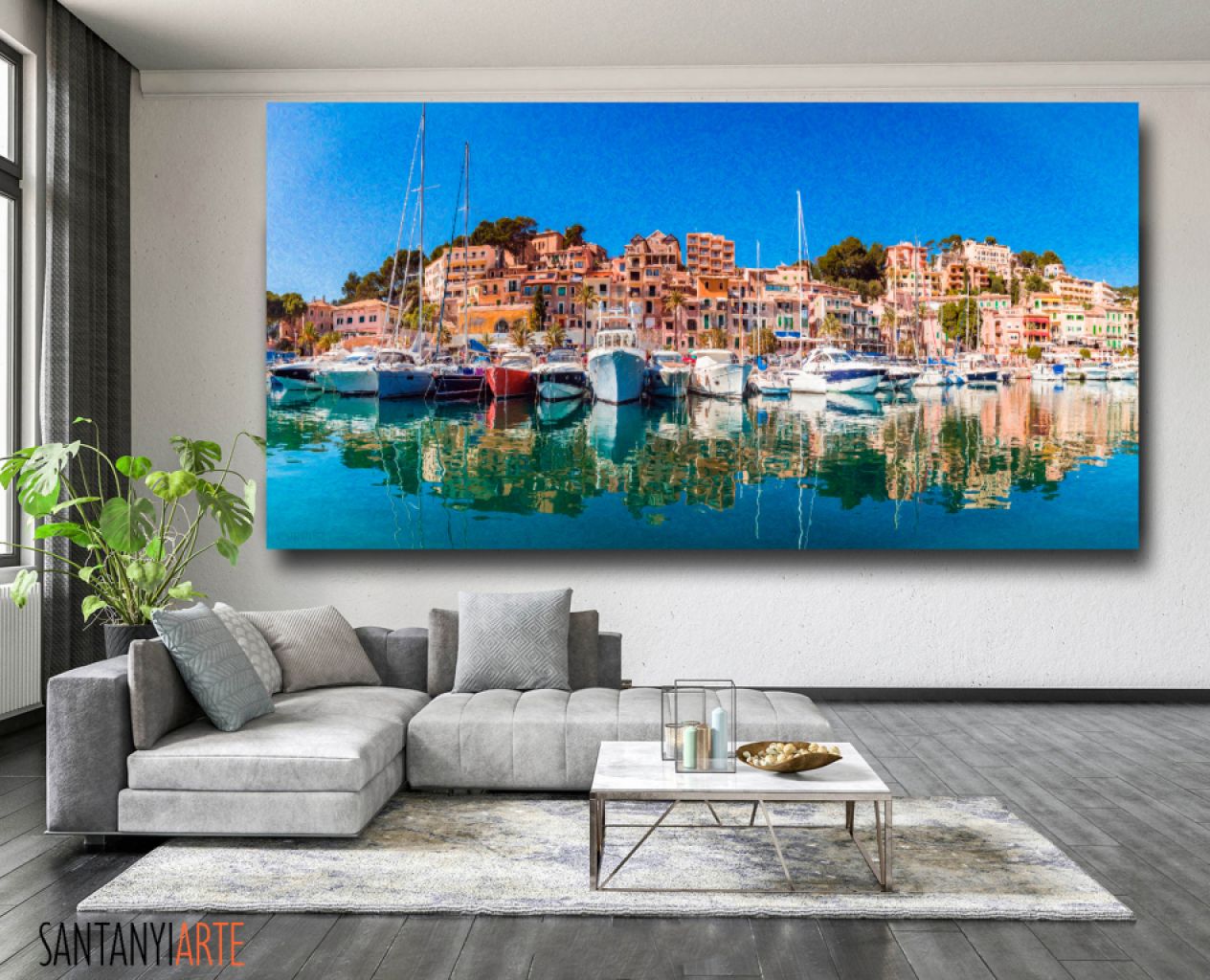 Port Soller - Kunst auf Leinwand  170x100cm