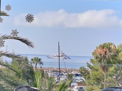 Portals Nous : Saisonale Vermietung - Meerblick, direkter Zugang zum Hafen -trop. Garten m. Pool