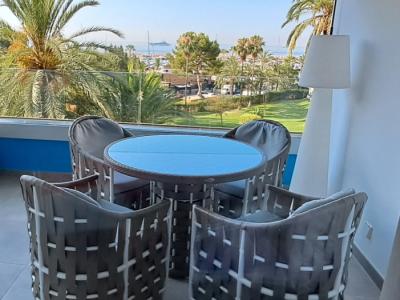 Portals Nous : Saisonale Vermietung - Meerblick, direkter Zugang zum Hafen -trop. Garten m. Pool