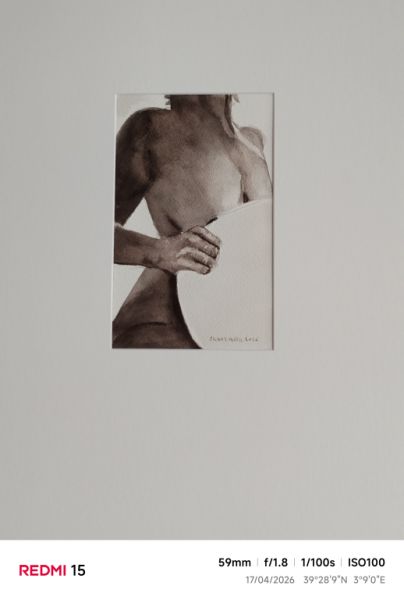 Porträt einer Frau mit Passepartout und Rahmen mit Glas