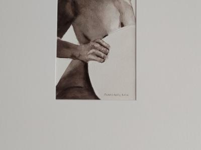 Porträt einer Frau mit Passepartout und Rahmen mit Glas