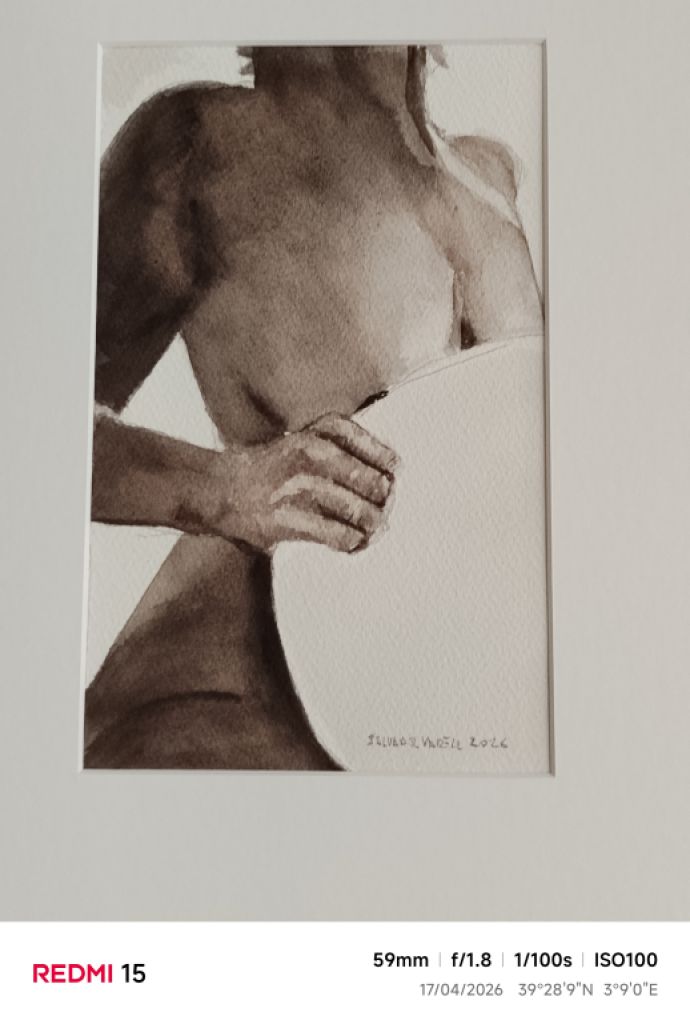 Porträt einer Frau mit Passepartout und Rahmen mit Glas