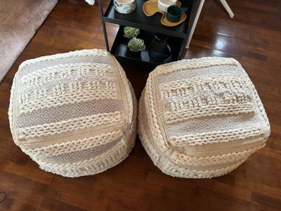 Pouf Poufs Seat Cushions 2 pieces new