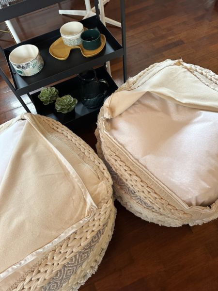 Pouf Poufs Seat Cushions 2 pieces new